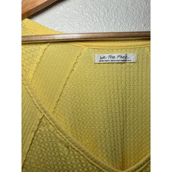Free People We the Free Yellow Henley Thermal XS Streetwear Fairycore Indie - Picture 3 of 10
